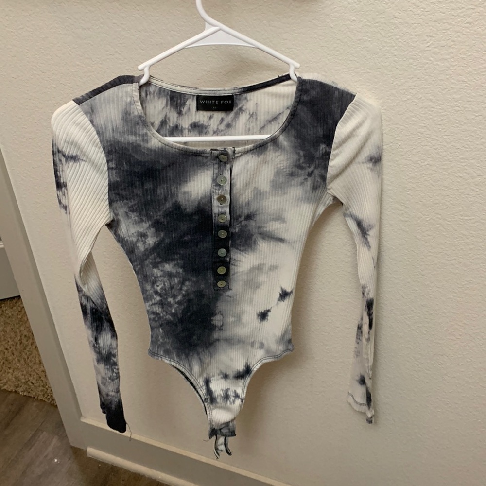 White Fox Tie Dye Bodysuit
